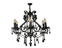 Black Chandelier with Black Hanging Crystal 