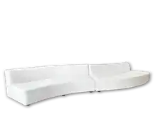 Concave Curve White Leather Sofa