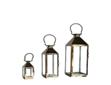 Metal Lanterns Golden Set