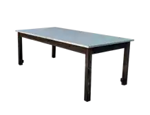  Metal Top Solid Wood Dining Table 