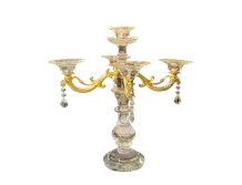 4 Holder Gold Hanging Crystal Candle Holder