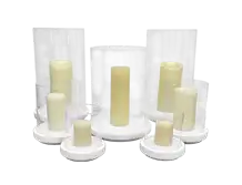 Cylinder Vases Set with Real Candles