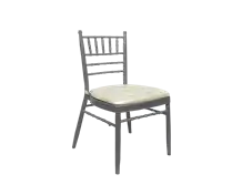 Chiavari Chair Silver-White Button Cushion