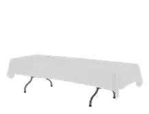 Rectangular Table with Half White Cloth