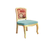 Antique Designed Dining Chair-Aqua Seat
