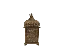Serene Spaces Living Large Moroccan Gold Ornate Candle Lantern