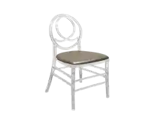 Acrylic Dior Chair-Silver Leather Cushion