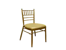 Chiavari Chair Golden-Gold Leather Cushion