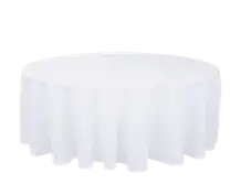 8 Seater Round Table with White Cloth