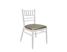 Chiavari Chair White-Silver Leather Cushion