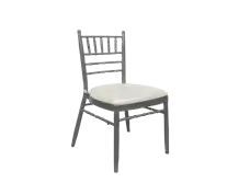 Chiavari Chair Silver-White Leather Cushion