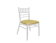 Chiavari Chair White-Gold Leather Cushion