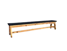 Long Bench Retro Style with Black Cushion
