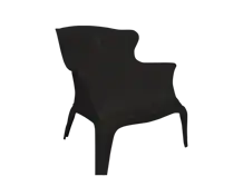 Glossy Elegant Arm Chair-Black