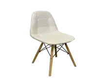 Scandinavian Leather White Chair