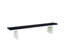 White Bench with Black Cushion