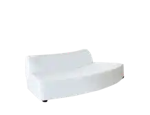 Continental Reverse Curved White Leather Sofa