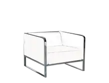 Latina Single Seater Leather White Sofa with Arm Rest
