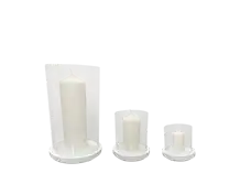 Glass Candle Holder Set with Base Plate