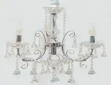 Silver Crystal Chandeliers-3 Bulbs