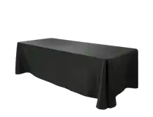 Rectangular Table with Full Black Cloth