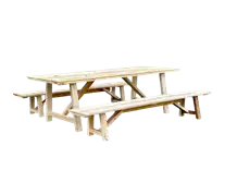 Traditional Picnic Table with 2 Benches (SET)