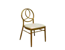 Dior Chair Golden-White Button Cushion